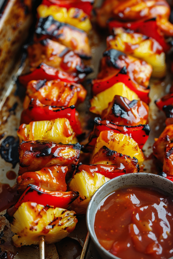 BBQ Pineapple Chicken Kabobs